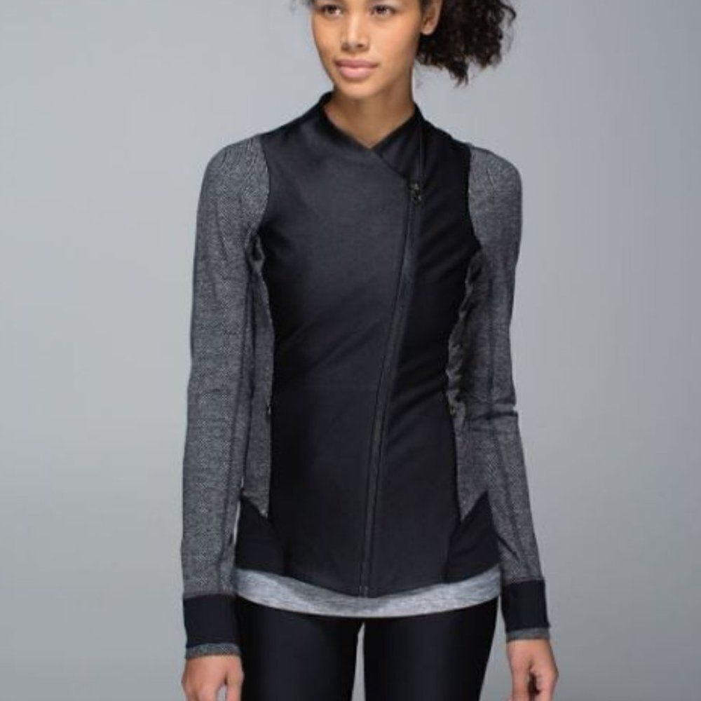 LULULEMON Emerge Renewed Reversible Full Zip Jacket Black Gray Size 4